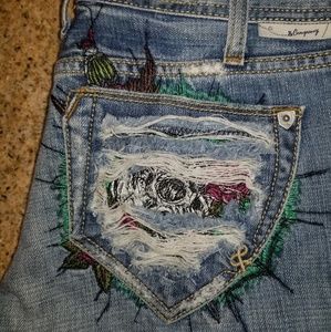 J & Co Embroidered Floral Shorts